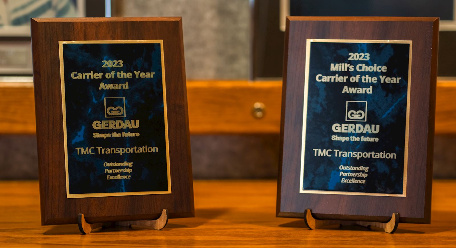 Award plaques from Gerdau